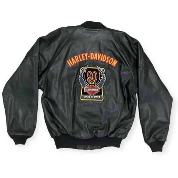 #SOLD# Harley Davidson RARE Mens 90th Anniversary embroidered bomber Jacket XL - Picture 4 of 16